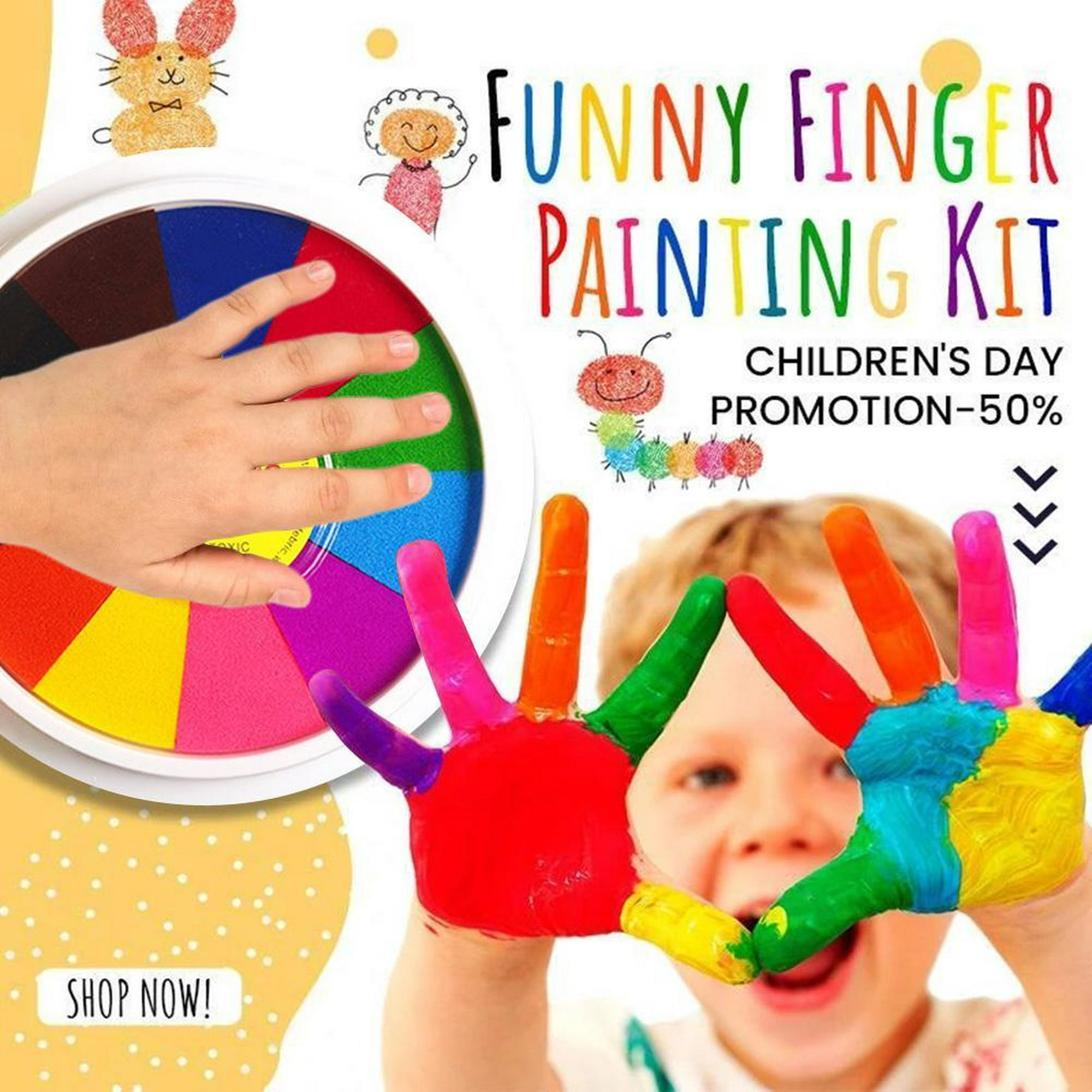 Pacotes de Ferramentas de Cores e Livros Interessantes para Bebês,  Laváveis, Selos, Pintura a Dedo para Crianças, Brinquedos de Desenho a  Dedo, Pintura de Artesanato DIY : : Brinquedos e Jogos