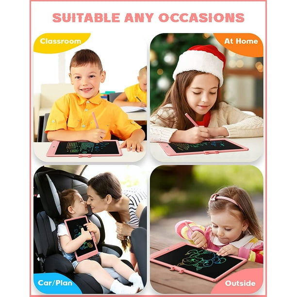 Juguetes para niñas de 3 a 6 años, tableta de escritura LCD de 10 pulgadas,  tablero de dibujo electrónico, almohadillas de dibujo, regalo educativo de  cumpleaños para niños de 3 4 5