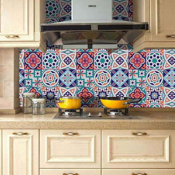 Vinilos adhesivos para azulejos - Vinilo autoadhesivo para azulejos de  cemento - Mosaico para azulejos de baño y cocina - Azulejos adhesivos para  pared de azulejos TUNC Sencillez