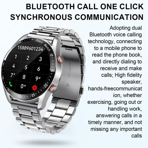 Relojes inteligentes para hombres, reloj inteligente con llamada Bluetooth  (responder/marcar llamada), reloj de seguimiento de actividad física HD de  1,28 pulgadas para teléfono Android/iOS