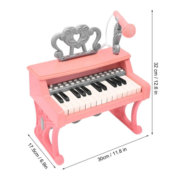 Juguetes de piano para 3 años - Piano de juguete para niños pequeños para  niña - Juguete de piano con micrófono oso de fresa Hogar