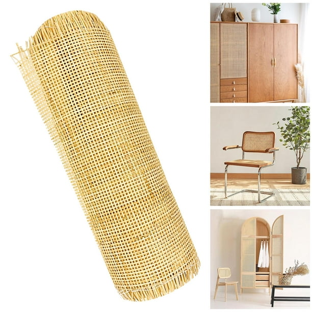  MZECH Rollo de tela de ratán de malla de caña natural, 15.7 x  39.4 in, material de bastón para sillas, gabinetes, puertas - Hojas de  mimbre tejidas de mimbre de tejido