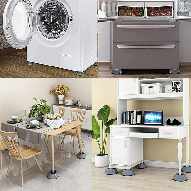 4 piezas/set Alfombra PP lavadora pie minimalista gris anti-vibración  protectora para lavado habitación, Moda de Mujer