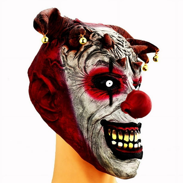 Máscara de payaso de terror de Halloween, máscara de látex de cabeza  completa para fiesta de disfraces