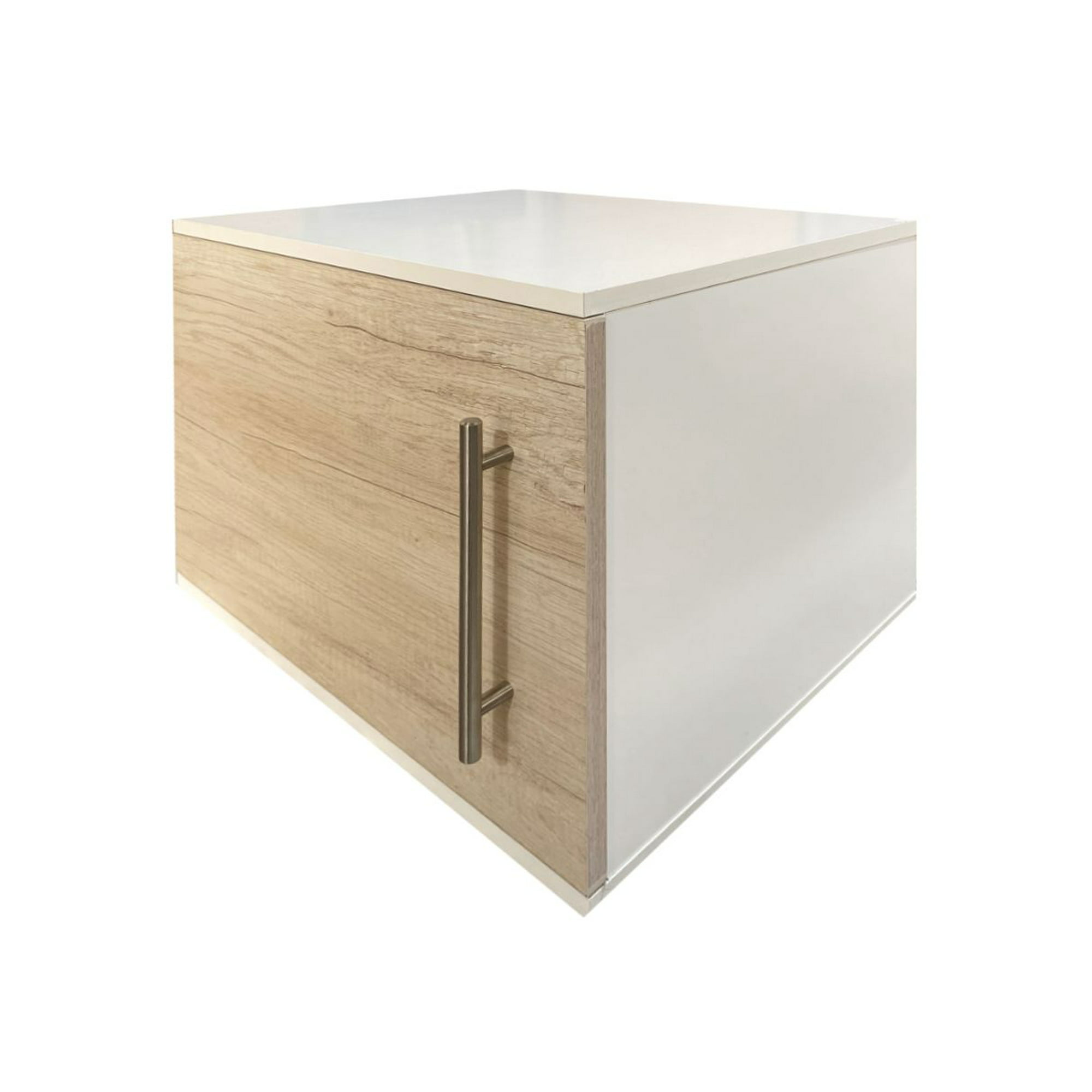 Gabinete flotante para baño sin llave y ovalin (Blanco/Encino polar) decomobil gabinete de almacenimiento