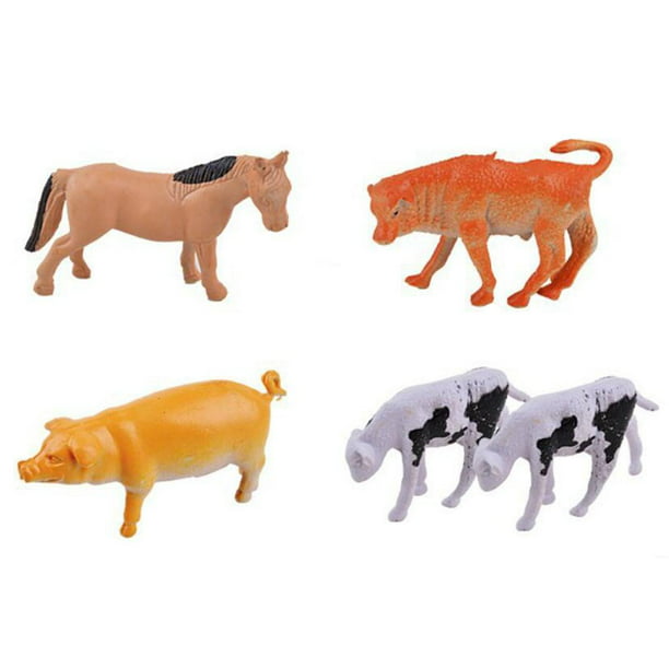 Figuras de animales, juguetes de animales grandes, 8 piezas de figuras de  animales de granja, juguetes de animales de plástico realistas, juego de