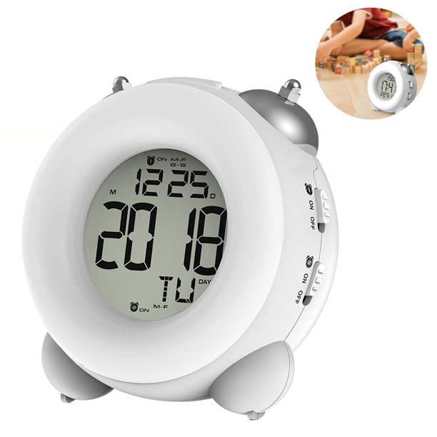 Reloj Digital Simple, alarma fuerte, funciona con pilas, fácil de  configurar, campana doble electrónica, despertador, reloj LCD portátil para  niños Zhivalor 223357-3