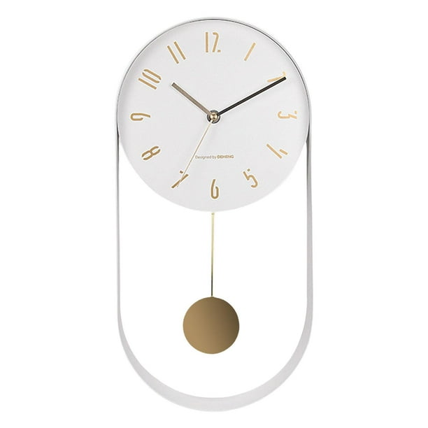  Reloj de pared para sala de estar, cocina, moderno reloj de  péndulo decorativo, funciona con pilas, silencioso, sin tictac, reloj de  pared grande adecuado para sala de estar, dormitorio, oficina, hogar