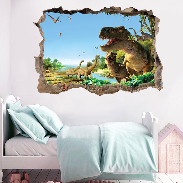 Pegatina de pared Dino, calcomanía de pared de dinosaurio para