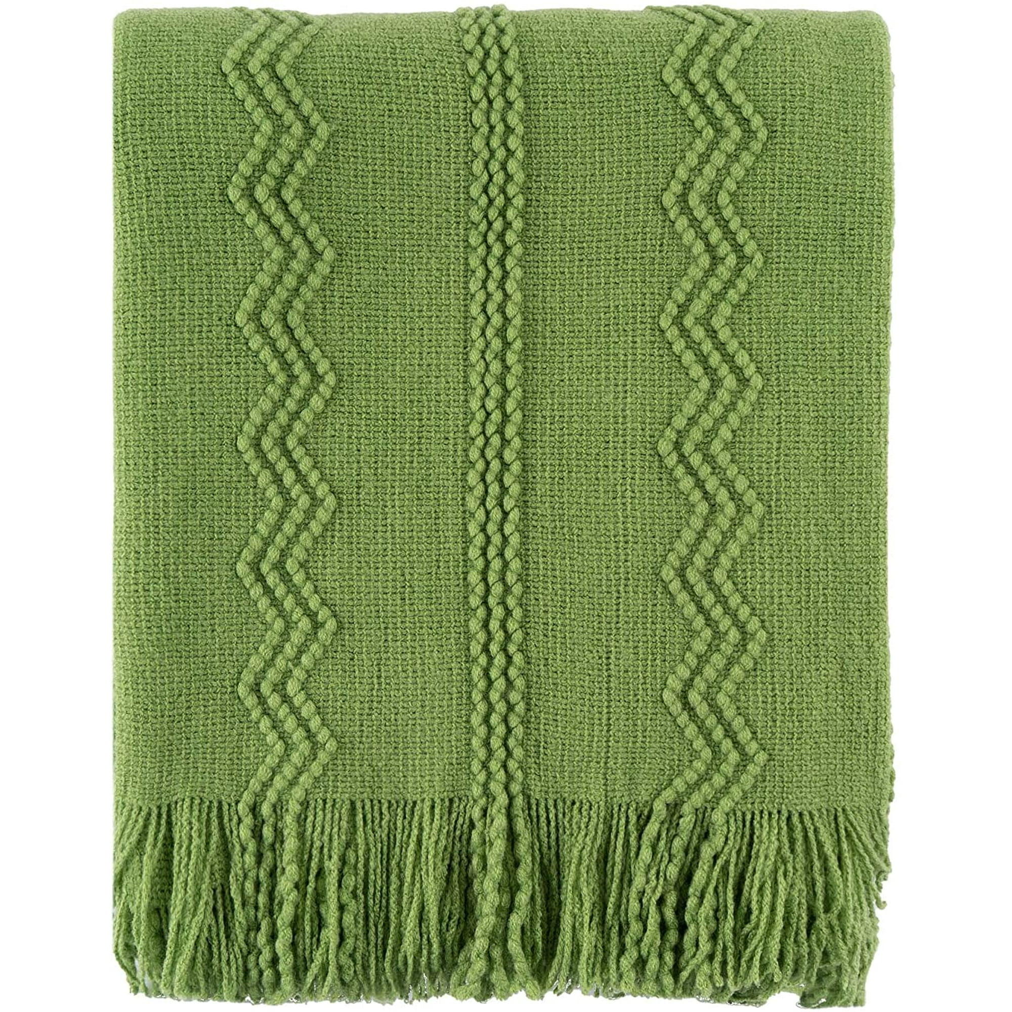 Manta verde (verde, 50 x 60 pulgadas) con flecos geométricos, manta  decorativa grande para sofá, interior y exterior Rojo Verde MX-0129865FYD