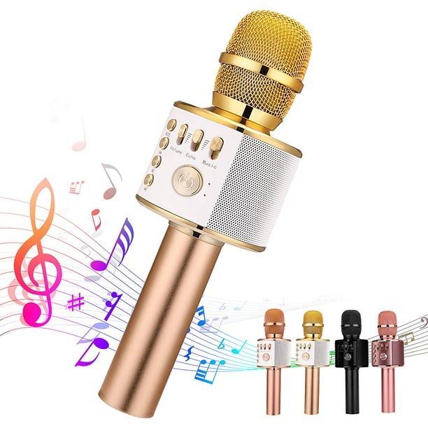 Micrófono de karaoke inalámbrico Bluetooth, 3 en 1, máquina de karaoke  portátil con altavoz, máquina de karaoke para niños, micrófono para cantar  en