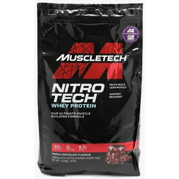 whey protein nitro tech doble chocolate  10lbs muscletech proteina whey nitro tech