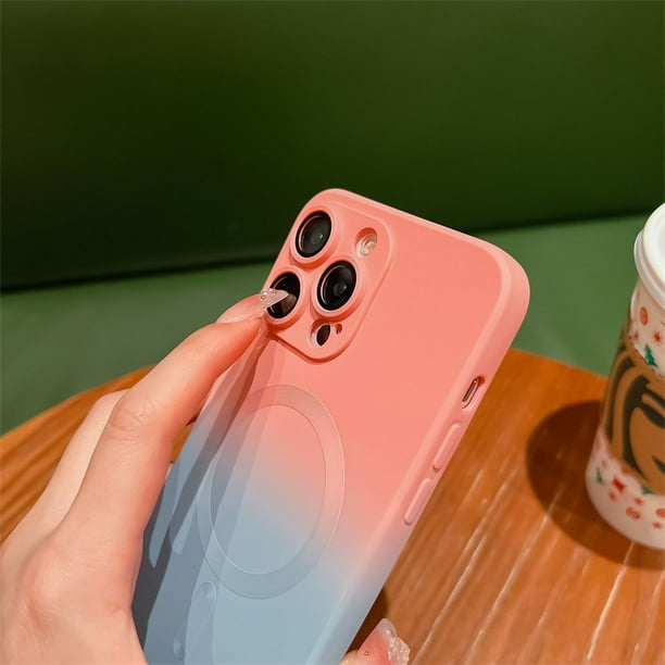 Funda magnética mate de lujo para iPhone, carcasa de carga