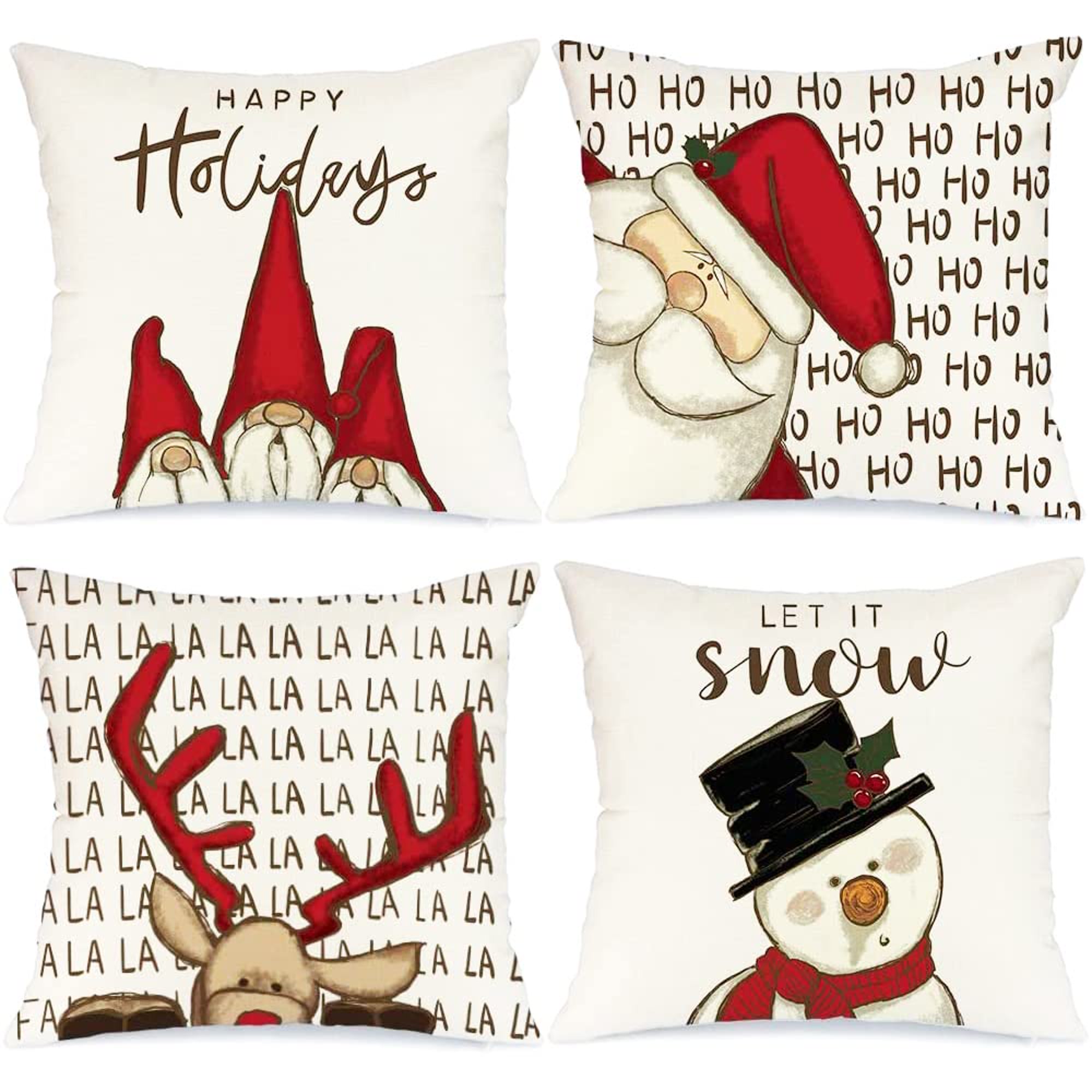 Juego De 2 Fundas De Almohada Navideñas De 18x18, Fundas De Almohada  Decorativas De Lino Para Granja, Fundas De Cojines Para Sofá De Vacaciones,  Feliz Navidad De 31,43 €