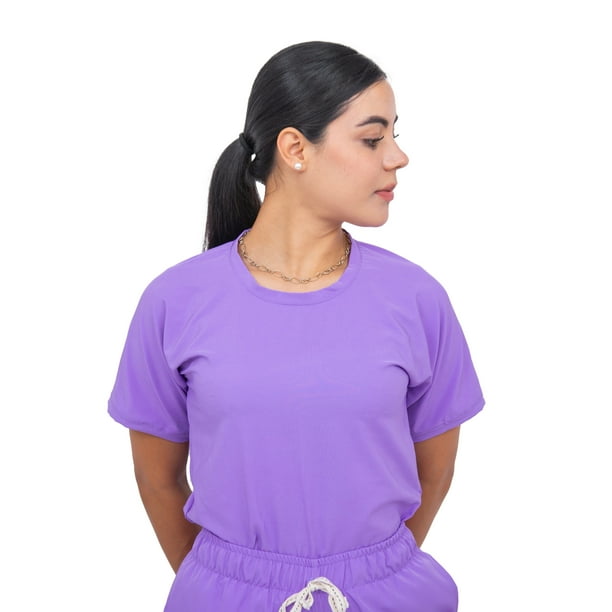 Uniforme Quirúrgico Stretch Antifluidos Morado Mujer Jogger