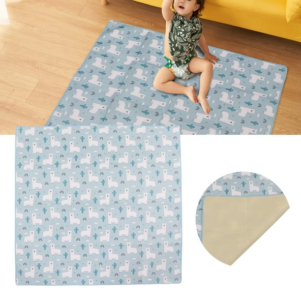 Alfombra de juego acolchada extra grande, alfombra de gateo para bebé,  impermeable, plegable, Reversible, azul Ticfox
