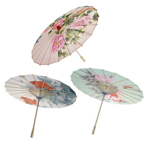 3pcs retro style chinese umbrella silk cloth parasol wedding dance cosplay party gift blesiy sombrilla china