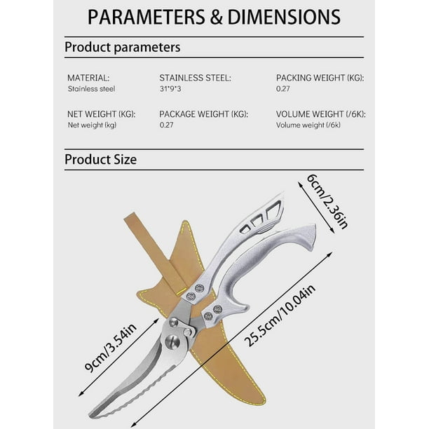 Tijeras de cocina de servicio pesado Tijeras Sharp Food Meat Chicken  Utility Cho