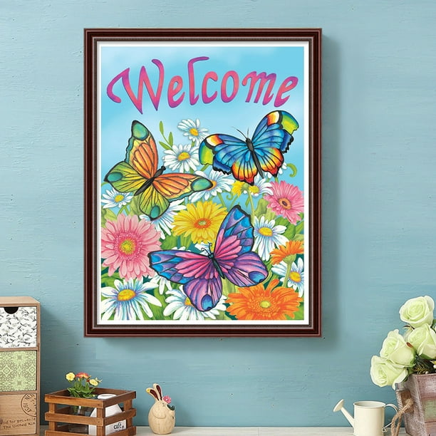 Cuadros Decorativos Pintura por números DIY mariposa sobre lienzo para  colorear aceite arte imagen decoración del hogar Wdftyju embutido en tela