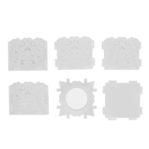 6 uds molde de silicona diseño de patrón hueco único molde de desmoldeo  fácil artesanía para hacer manualidades DIY caja de pañuelos