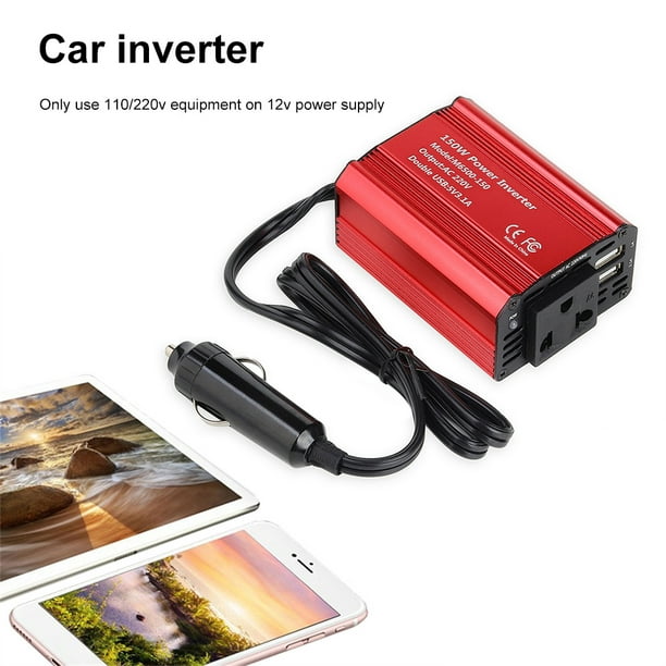Cargador e inversor de coche - Cargador de inversor de coche, inversor de  corriente para automóvil con doble USB, carga USB para coche