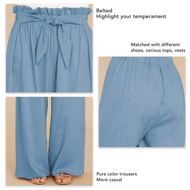Allegrace-Pantalones-casuales-de-talla-grande-para-dama-Cint