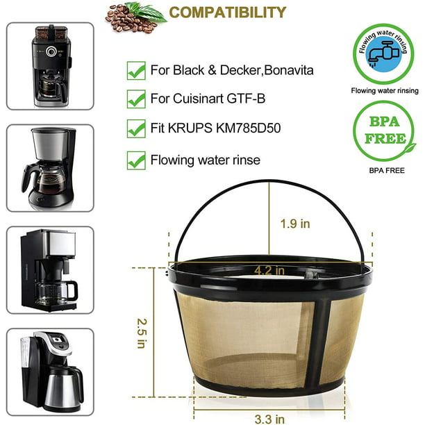 Filtro Canasta Para Cafetera Reutilizables 10 A 12 Tazas2pcs Levamdar  YZY260