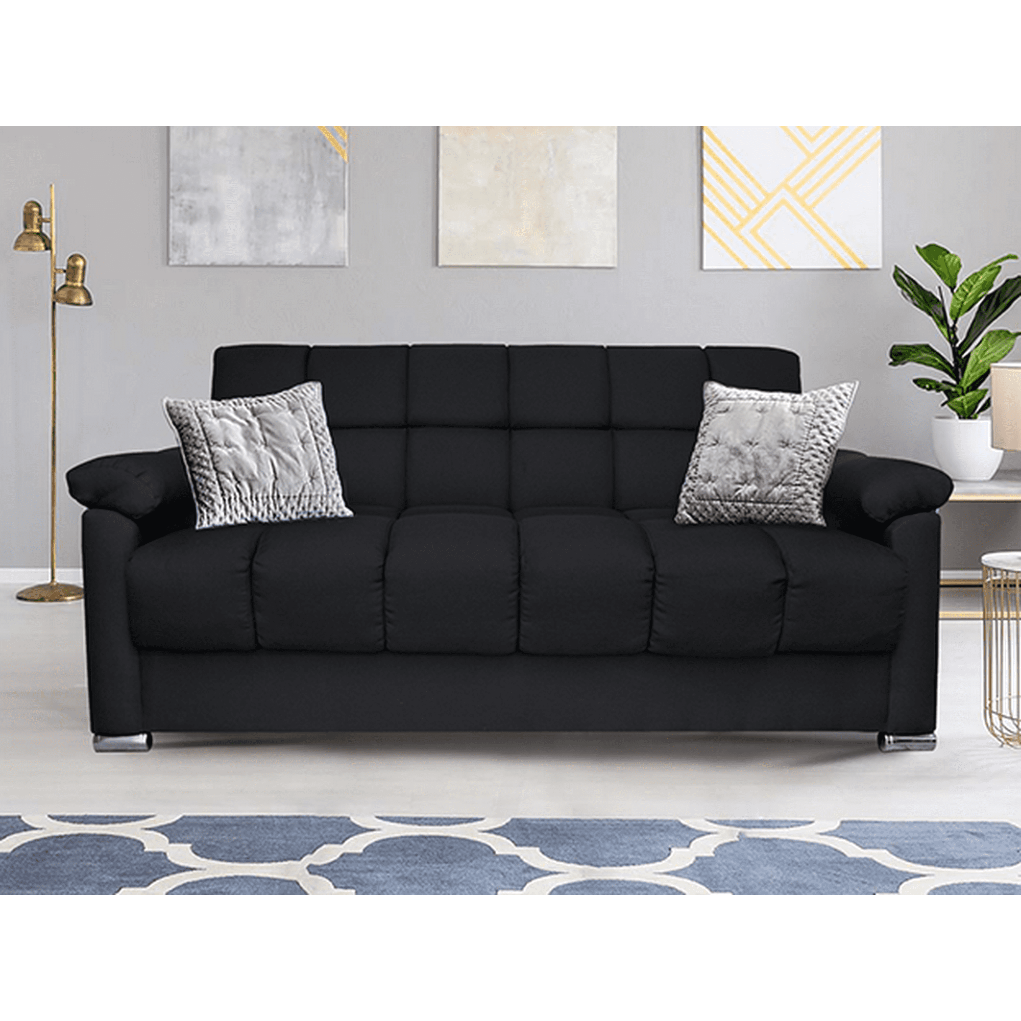 Sofa Cama Makora Meraki Futon Gris Oxford Moderno Varias Posiciones