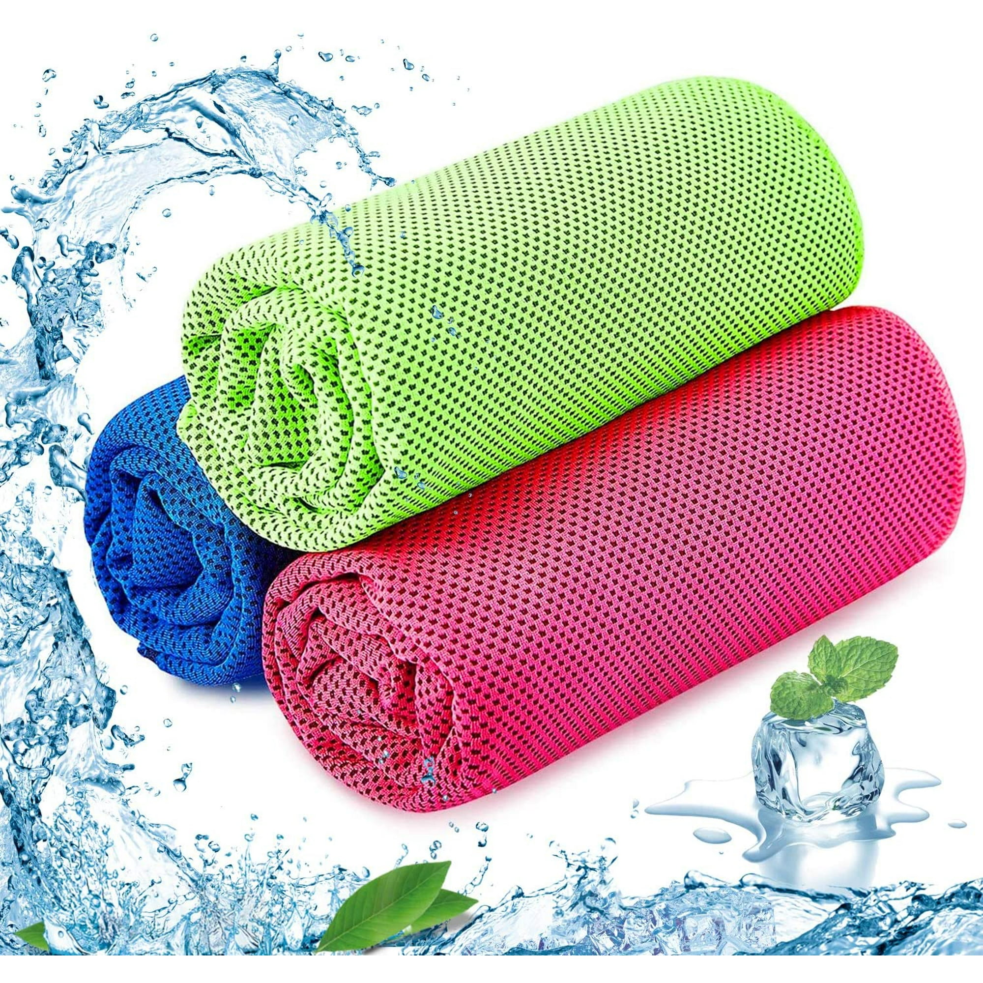 Paquete de 3 toallas de refrigeración SKL Stay Cool Toalla para deportes,  natación, mujeres, yoga, entrenamiento, atletas, gimnasio, cuello, golf,  viajes, 36 pulgadas x 12 pulgadas (azul-púrpura-gris) Adepaton Yoga y  Pilates