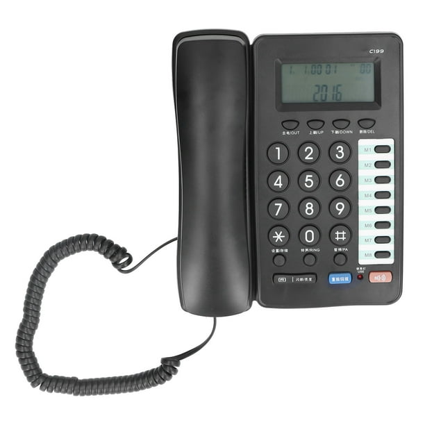 Teléfono con cable, teléfono residencial C199, teléfono fijo con cable,  teléfono estándar con cable diseñado para durar