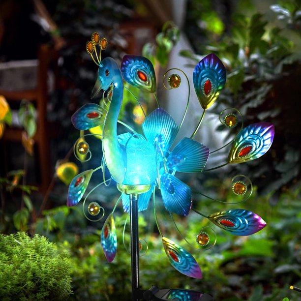 lámpara solar para jardín, lámpara de jardín, lámpara de noche impermeable,  luces LED solares, iluminación de , lámpara de paisaje para valla, colibrí