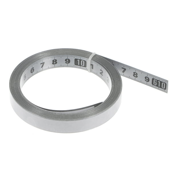 Cinta métrica adhesiva de 600 cm de izquierda a derecha Leer regla de acero  adhesivo, tono plateado Unique Bargains cintas métricas