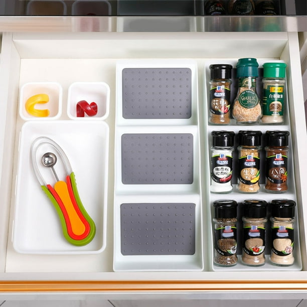 Estante de especias de cocina de 3 niveles, estante de especias, caja de  cajón, organizador de estante de especias para gabinete de plástico