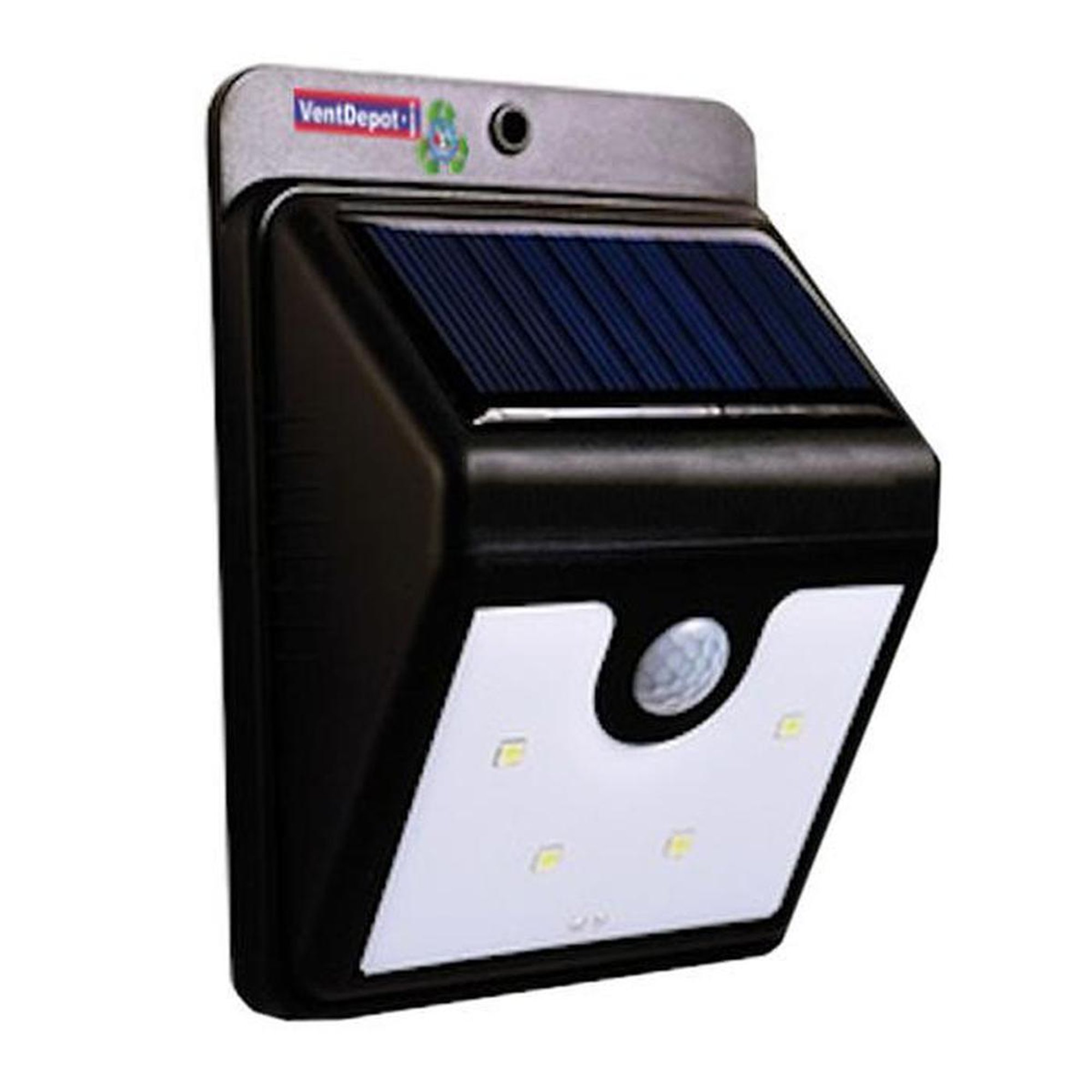 Reflector led para pared eficiente miniever led con panel solar 0.44w 17% de eficiencia bateria de litio 2.22wh sensor d ventdepot mxerv-001