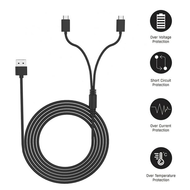 Cable de carga USB C compatible con controlador PS5, paquete de 2 cables de  carga USB tipo C de carga rápida de 6 pies compatible con Playstation 5