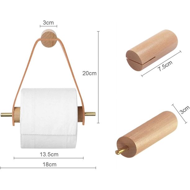 Portarrollos de papel higiénico, portarrollos de madera, soporte de papel  higiénico creativo montado en la pared