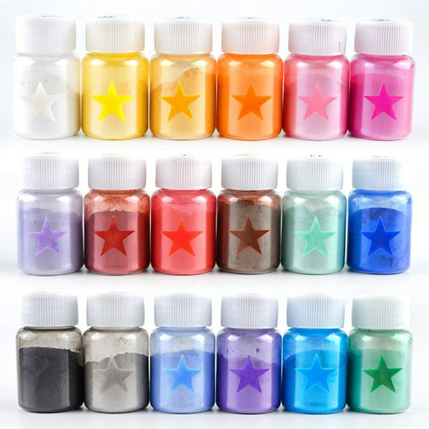 SEISSO Polvo de mica, polvo de mica de la serie Rainbow de 15 colores para  resina epoxi, polvo de pigmento colorante de grado cosmético para brillo de
