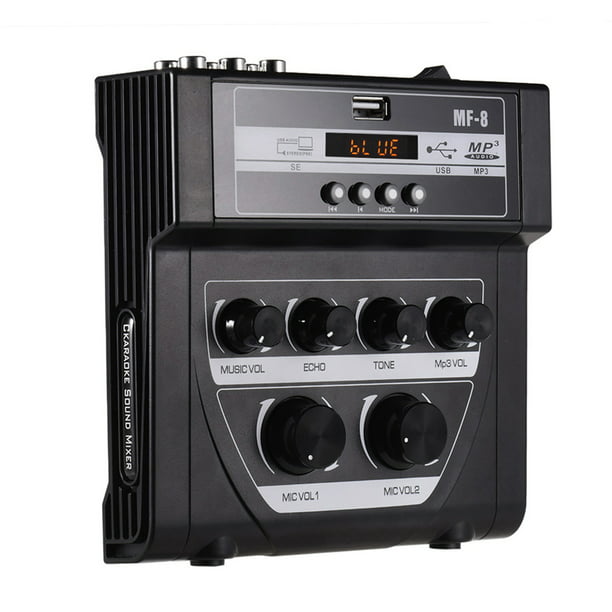 Mini mezclador de audio, mezclador de línea estéreo para submezcla, ultra  bajo ruido, 4 canales, control independiente del micrófono, salida y  entrada
