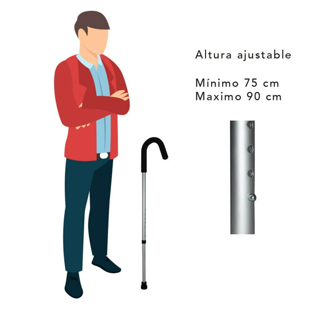 Baston Para Caminar de apoyo ortopedico ajustable Health & Care by LC puño  curvo
