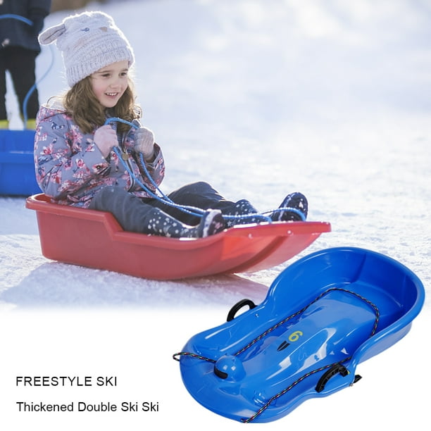 Trineo de nieve Speeder, trineo de nieve de plástico con cuerda de tracción  para niños, 2 asas para deportes de invierno
