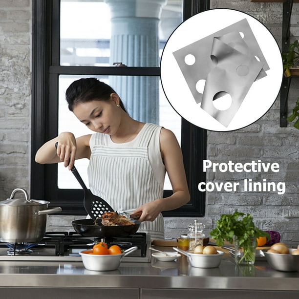 Almohadilla Protectora De Estufa Batería de Cocina Protectores de estufa de  0,2 mm de espesortapete resistente al calor para cocina (plata)