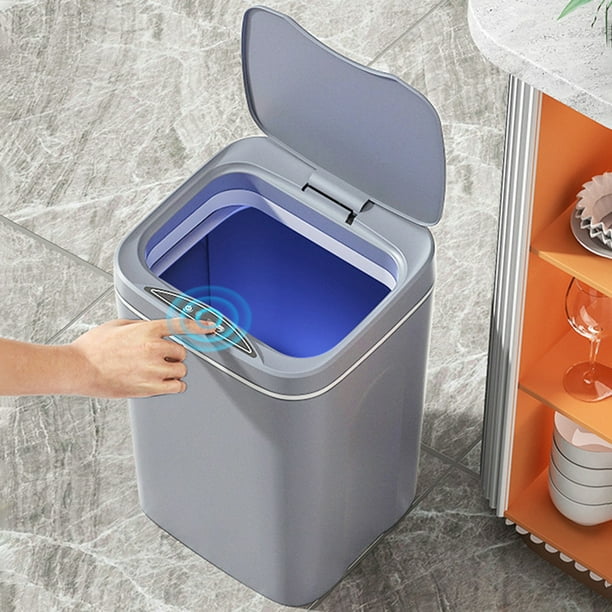Cubo de basura automático de 12 litros de acero inoxidable inteligente para  el hogar con detección de movimiento, perfecto para el hogar, cocina