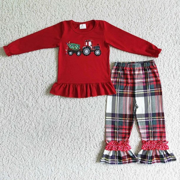 Conjunto De Ropa Para Niñas De A Años Para Niños Pequeños De Dibujos  Animados De Vaca Plisado Vestido Pantalones Piezas Trajes, Ropa Niño Años