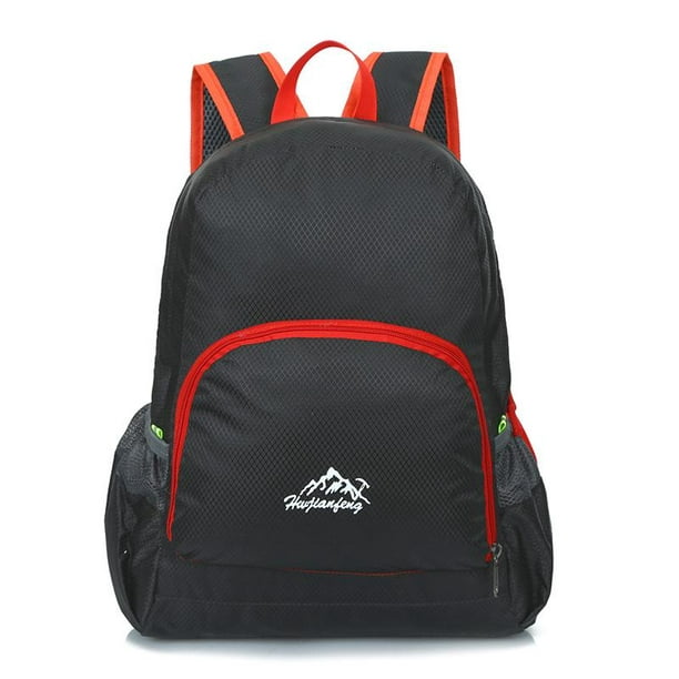 Mochila de senderismo plegable 20L impermeable resistente al desgaste  mochila ligera plegable al aire libre viajes camping mochila, Negro -,  Mochilas