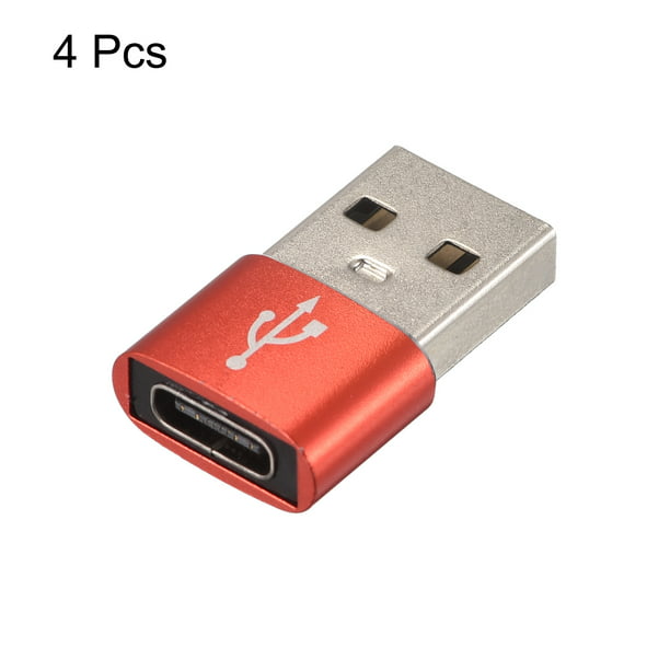Adaptador USB C hembra a USB macho (paquete de 4), adaptador de