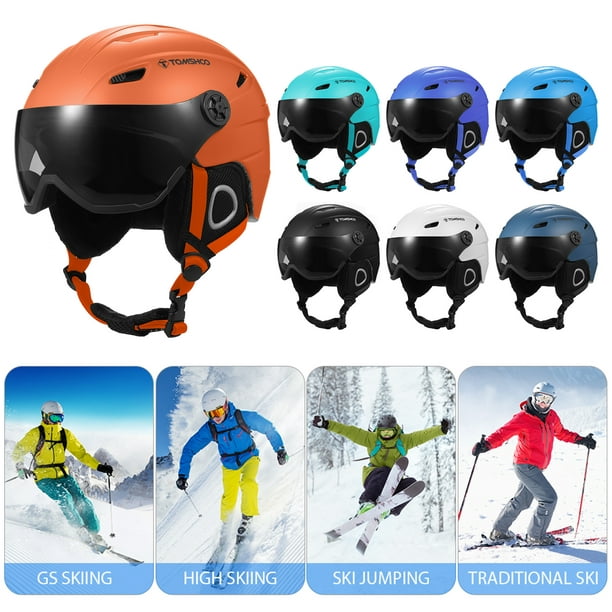 Cascos hombre-mujer para deportes al aire libre como esquí, snowboard con  gafas[Azul / S (52-55cm)]