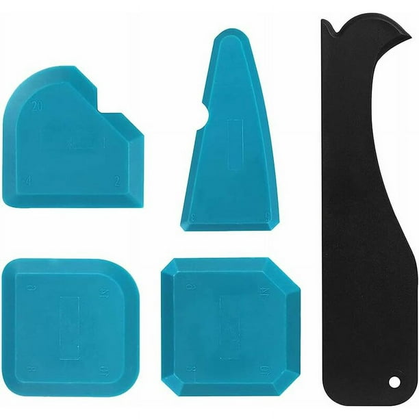 Kit de sellado de silicona, 5 piezas de herramienta de calafateo de  espátula para juntas más suave de juntas de silicona, sellador de acabado  de sellos de silicona para lechada de sellado