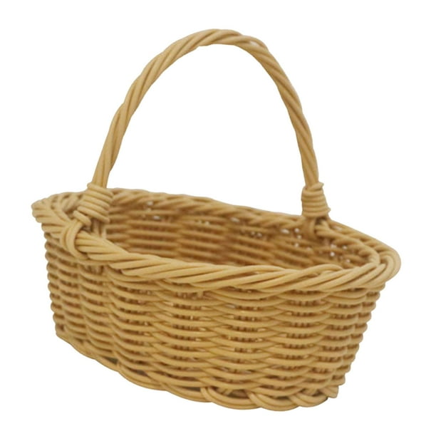  Yesland Cesta de picnic, cesta tejida natural con asas  plegables dobles, cesta de astillas de madera y manta organizadora de  almacenamiento para recolección de huevos, boda, regalo de dulces y 