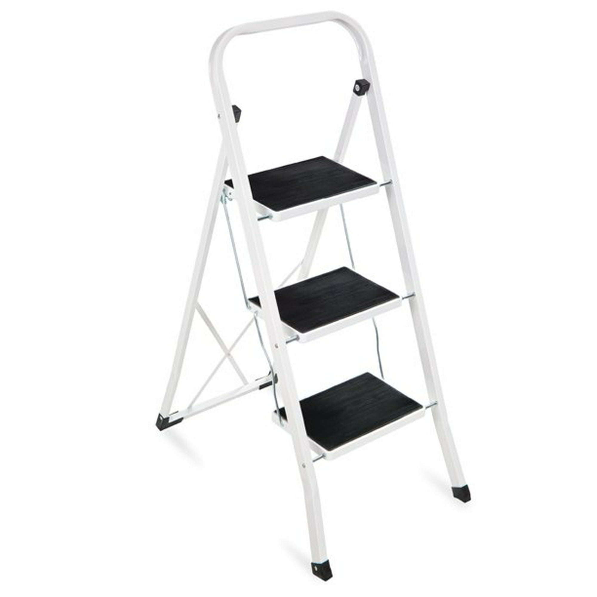 Escalera de 4 escalones, taburete plegable con empuñadura, pedal  antideslizante y ancho, escaleras de mano portátiles de aluminio ligeras  para el