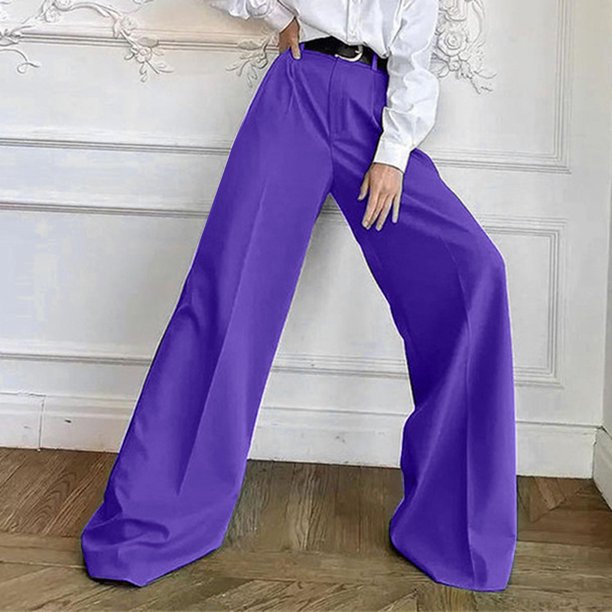 Pantalones de pierna ancha para mujer, pantalones de traje